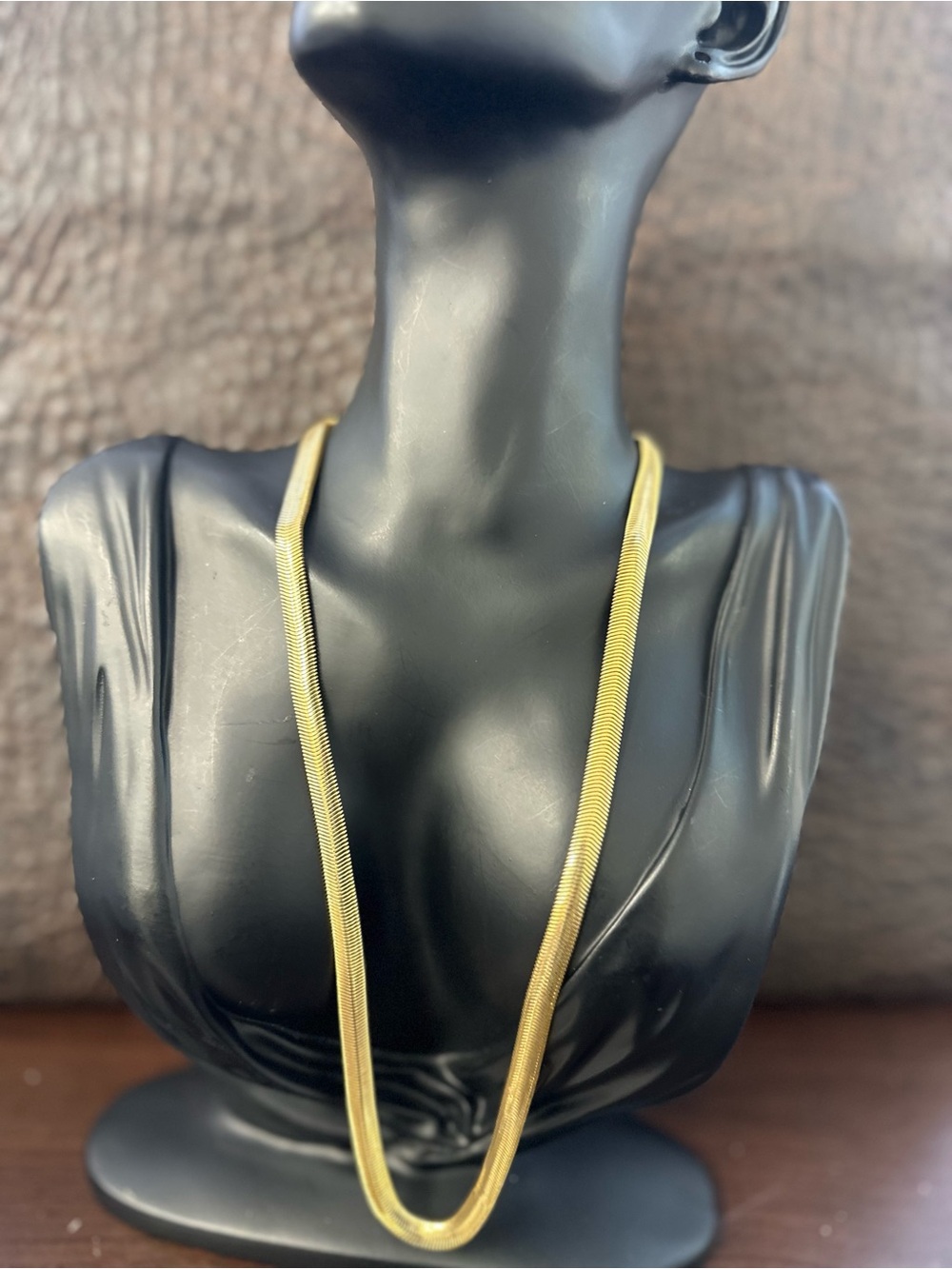 Vintage Monet Classic Gold-Tone Herringbone Necklace - Elegant Women’s Jewelry